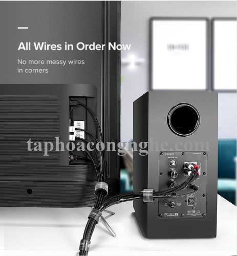 Ugreen 60483 0.5M cỡ 15mm băng dán Velcro màu đen ngang 1.5cm LP124 30060483